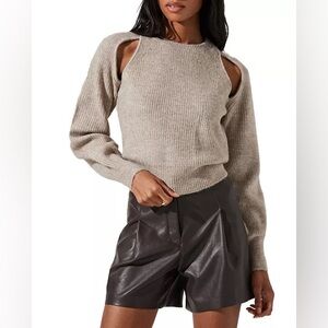 New never worn ASTR cutout sweater in taupe
